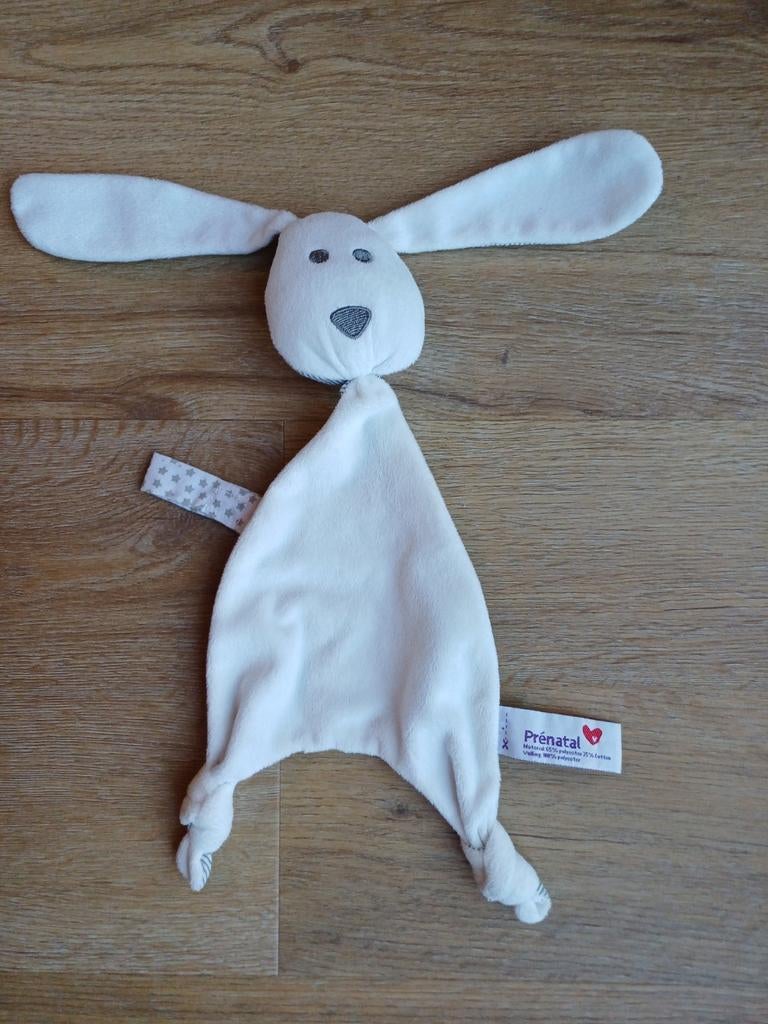 Prenatal doekje knuffeldoekje speendoekje hond hondje wit, Ophalen of Verzenden, Zo goed als nieuw, Hond