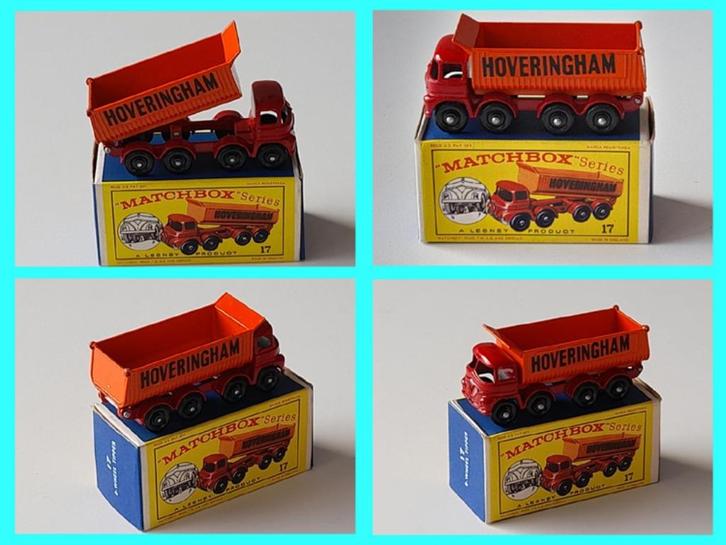 Matchbox Lesney nr 17D Hoveringham Tipper + Orig D1-Box., Hobby en Vrije tijd, Modelauto's | Overige schalen, Auto, Ophalen of Verzenden