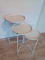 Bijzettafeltje industrieel wit, Huis en Inrichting, Tafels | Bijzettafels, Ophalen, Nieuw, Rond, Minder dan 55 cm