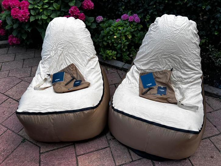 2x Trono Inflatable Zitzak – Brons, Caravans en Kamperen, Kampeermeubelen, Zo goed als nieuw, Campingstoel, Ophalen of Verzenden