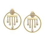 Gouden oorbellen met diamanten, Hangers, Nieuw, Ophalen of Verzenden, Met edelsteen