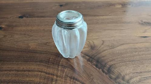Antiek lepelvaasje draadglas met zilveren rand merk zwaard., Antiek en Kunst, Antiek | Goud en Zilver, Ophalen of Verzenden