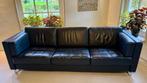 Skalma 3-zits designbank – zwart leer, Deens design, Huis en Inrichting, Ophalen, Driepersoons, 75 tot 100 cm, Zo goed als nieuw