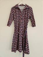 Leuk jurkje Froy & Dind donkerblauw met roze motief maat S, Blauw, Ophalen of Verzenden, Zo goed als nieuw, Knielengte