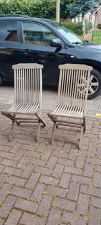 Teak houten bistro stoelen, Ophalen, Gebruikt
