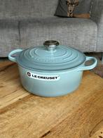 Le Creuset gietijzeren braadpan 24 cm – Sea Salt, Huis en Inrichting, Ophalen of Verzenden, Nieuw, Gietijzer, Koekenpan of Braadpan