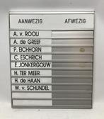 Aan- /afwezigheidsbordje, 10 posities, schuifsysteem, Verzenden, Gebruikt