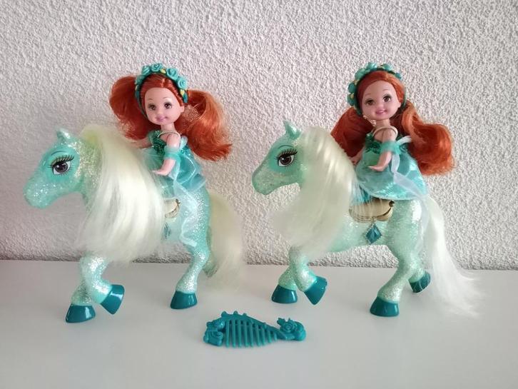 Uit de film Barbie en het Diamantkasteel 2 Kelly’s met pony, Verzamelen, Poppen, Gebruikt, Pop, Ophalen of Verzenden