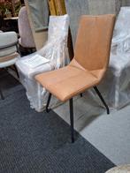 4 Nieuwe stoelen, Cognac met zwarte poten, Artella Xooon, Huis en Inrichting, Stoelen, Ophalen, Bruin, Nieuw, Metaal