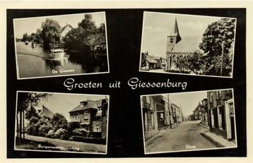 Groeten uit Giessenburg - 4 afb o.a. Dorp - 1957 gelopen beschikbaar voor biedingen