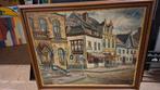 Schilderij winkelstraat, Antiek en Kunst, Kunst | Schilderijen | Klassiek, Ophalen