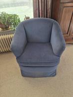 Blauwe fauteuil, Huis en Inrichting, Fauteuils, Ophalen, Gebruikt, Stof, 75 tot 100 cm