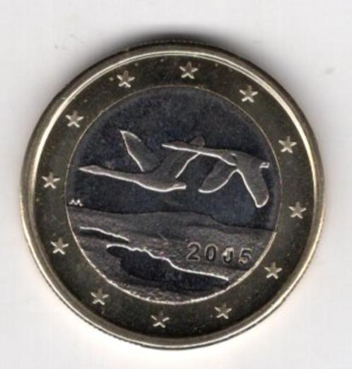 1 Euro Finland 2005 UNC - Vliegende grote Zwanen, Postzegels en Munten, Munten | Europa | Euromunten, Losse munt, 1 euro, Finland