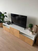 Dressoir Ikea Besta wit / Hedeviken eikenfineer, Ophalen, 150 tot 200 cm, Zo goed als nieuw, Minder dan 100 cm