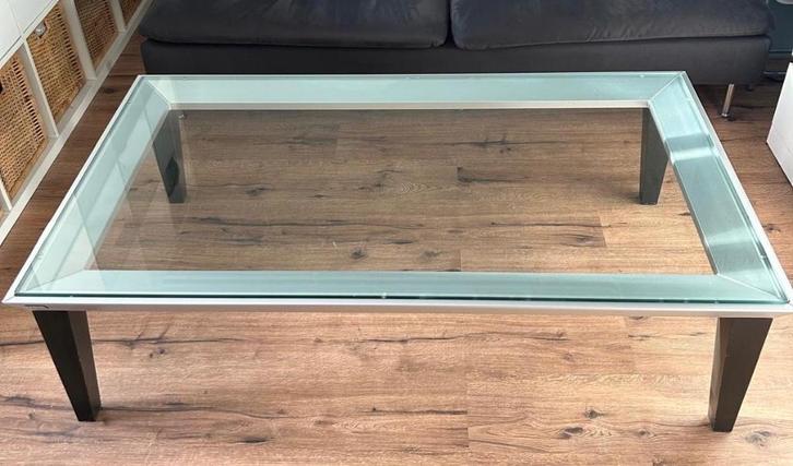 Glazen salontafel Leolux Polygon, Huis en Inrichting, Tafels | Salontafels, Gebruikt, Minder dan 50 cm, 50 tot 100 cm, 100 tot 150 cm