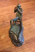 De mondharmonicaspeler, Jits Bakker | Brons beeld, Antiek en Kunst, Kunst | Beelden en Houtsnijwerken, Ophalen of Verzenden