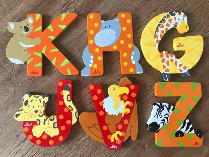 5 dierenletters SEVI, Kinderen en Baby's, Speelgoed | Houten speelgoed, Zo goed als nieuw, Overige typen, Verzenden