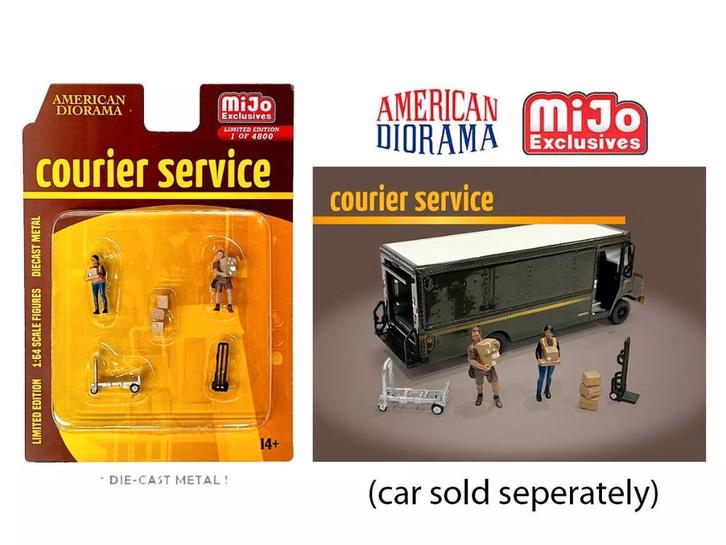 Figurines, figuurtjes, poppetjes 1/64 Courier Service, Hobby en Vrije tijd, Modelauto's | Overige schalen, Nieuw, Overige typen