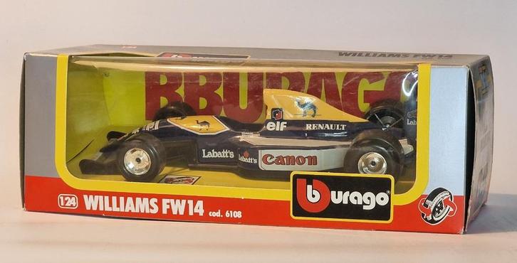 Bburago Williams FW14 Renault F1 – 1:24 Die-Cast Modelauto, Hobby en Vrije tijd, Modelauto's | 1:24, Zo goed als nieuw, Bburago