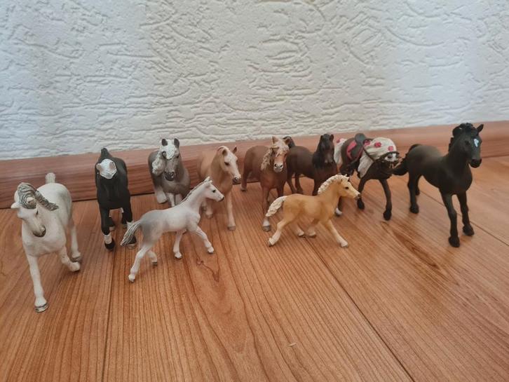 Schleich paarden 10 stuks, Verzamelen, Speelgoed, Zo goed als nieuw, Ophalen of Verzenden