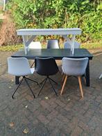 Mooi eethoek met3x2 stoelen met acc, Huis en Inrichting, Ophalen of Verzenden, Zo goed als nieuw, Rechthoekig, 50 tot 100 cm
