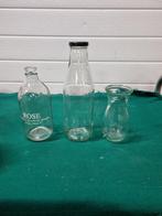 flessen doorzichtig glas drie stuks, Ophalen of Verzenden, 'T Olde Gre-j, Info@toldegrej.nl, Endepoelstraat 20f Didam
