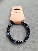 natuursteen armbanden polsmaat 17&18cm, Met bedels of kralen, Zwart, Nieuw, Ophalen of Verzenden