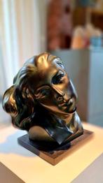 Art Deco Vrouwenbuste - Groen/Zwart Patina, Ophalen of Verzenden