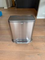 Simplehuman Steelbar Recycler Mat RVS 24+24L, Ophalen, Gebruikt, Met pedaal, 40 liter of meer
