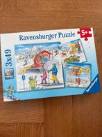 Ravensburger Puzzel 3x49 - Winterpret!, Ophalen of Verzenden, Meer dan 50 stukjes, Zo goed als nieuw, 4 tot 6 jaar