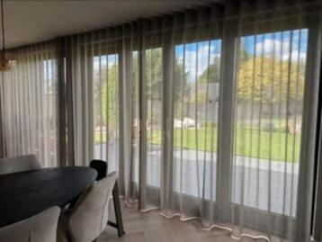 Nieuwe Wave Gordijnen 257 x 260 cm grijs taupe Hotel Chique beschikbaar voor biedingen