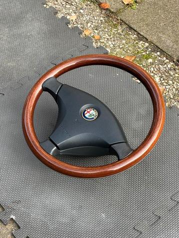 Stuurwiel hout pre-facelift Alfa Romeo 156 met airbagmodule beschikbaar voor biedingen
