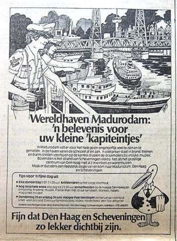 Vintage advertentie reclame Madurodam 1977 attractiepark beschikbaar voor biedingen
