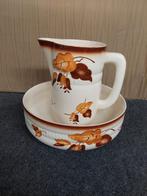 Vintage waskom en kan met bloemmotief, Ophalen