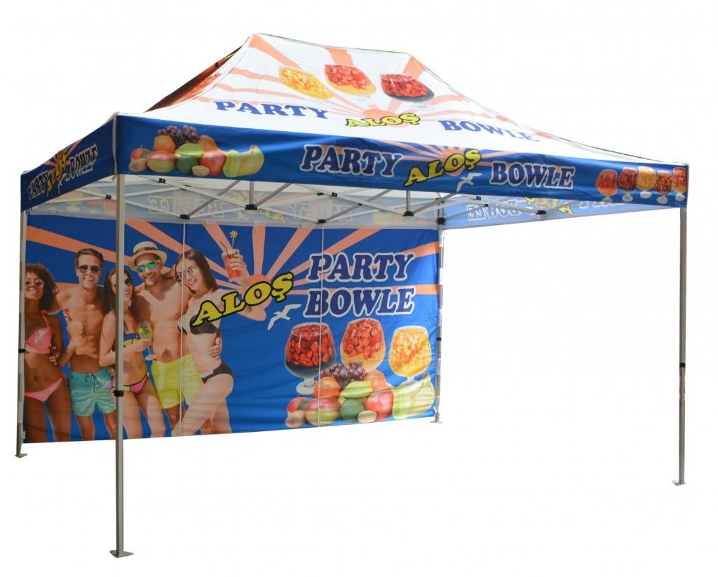 Laat uw tent bedrukken – laat zien wie u bent, Opvouwbaar, Partytent, Nieuw, 2 meter of meer