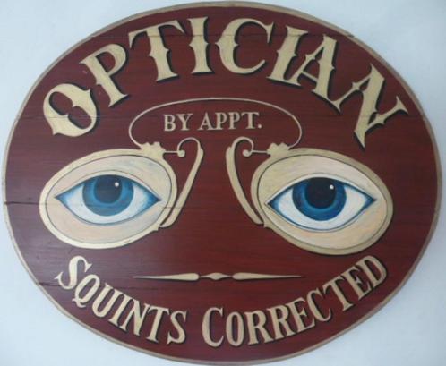 Groot uniek houten bord/opticien/vintage/antiek/etalage/bril, Verzamelen, Merken en Reclamevoorwerpen, Zo goed als nieuw, Reclamebord