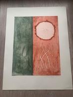 Ets Jan Montyn HC uit 1975 ‘vuur van zon en aarde’’, Antiek en Kunst, Kunst | Etsen en Gravures, Ophalen
