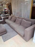 Complete zithoek 4-zitsbank 2-zits linnen taupe, Ophalen, Gebruikt, Stof, Landelijk