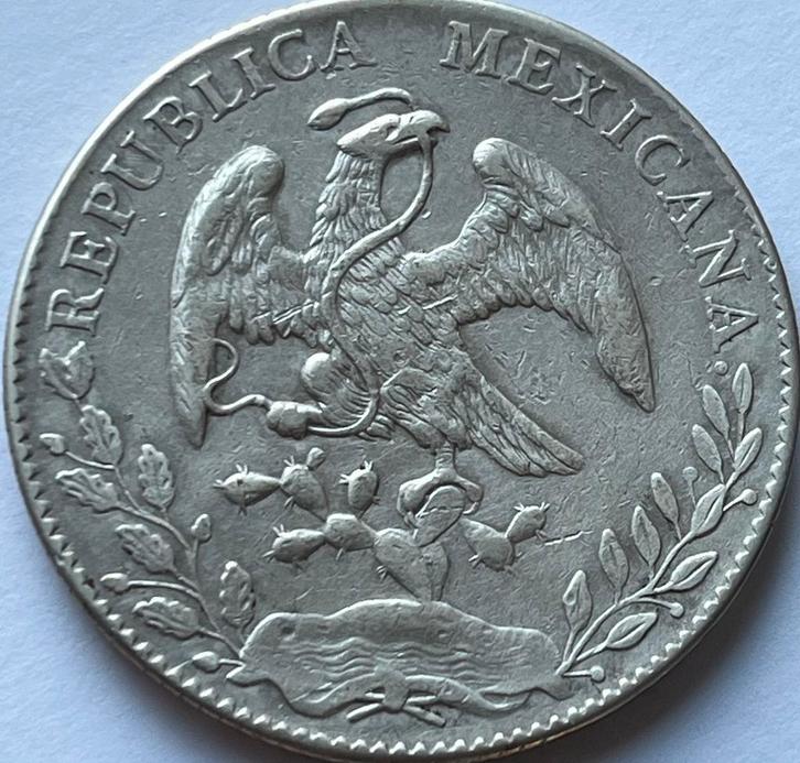 Mexico hele nette acht real 1897, Postzegels en Munten, Munten | Amerika, Losse munt, Midden-Amerika, Zilver, Ophalen of Verzenden