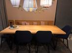 Moderne Eettafel 200 x 90 massief eiken hout (ook met bank), Ophalen, 200 cm of meer, 50 tot 100 cm, Zo goed als nieuw
