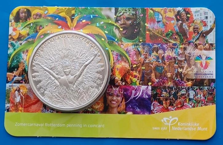 Zomercarnaval Rotterdam penning in coincard, Postzegels en Munten, Penningen en Medailles, Overige materialen, Nederland, Verzenden