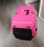 Mooi Fuchsia Roze/Zwart Reismandje / Transportbox 42x30x30cm, Dieren en Toebehoren, Katten-accessoires, Ophalen of Verzenden, Zo goed als nieuw