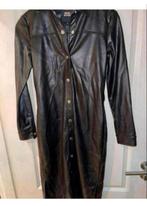 Leren lange knoopjurk Seven sisters maat s, Kleding | Dames, Jurken, Ophalen of Verzenden, Zo goed als nieuw, Zwart, Onder de knie