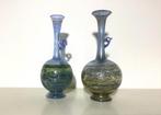 Prachtige set blauw glazen flesjes (2x), Ophalen