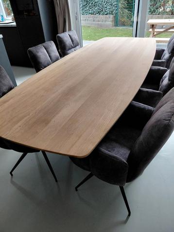 Deens ovale eettafel, 260x100cm, houtlook eikenhout beschikbaar voor biedingen