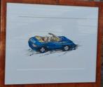 Porsche 911. Aquarel.  Sign. Gekaderd.  57/47 cm. 2001., Antiek en Kunst, Ophalen