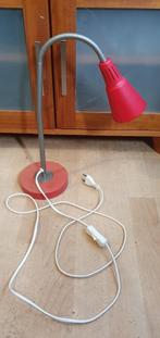 te koop rode ijzeren burolamp 40 cm hoog met veer, Minder dan 50 cm, Tafellamp, Ophalen of Verzenden, Metaal