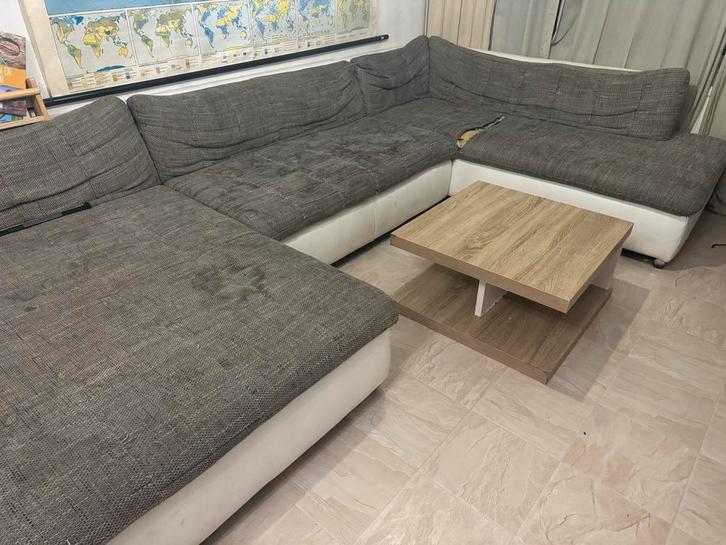 Grote Hoekbank - GRATIS, Huis en Inrichting, Banken | Bankstellen, Gebruikt, Hoekbank, Vierpersoons of meer, 300 cm of meer, 100 tot 125 cm