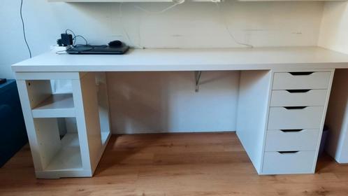 Bureaublad, open kastje, 2 lampjes, Huis en Inrichting, Bureaus, Zo goed als nieuw, Ophalen