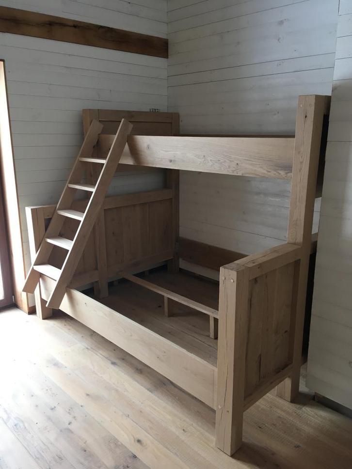 Hoogslapers, stapelbedden - MASSIEF EIKEN OP MAAT, Huis en Inrichting, Slaapkamer | Stapelbedden en Hoogslapers, Nieuw, Stapelbed
